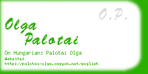 olga palotai business card